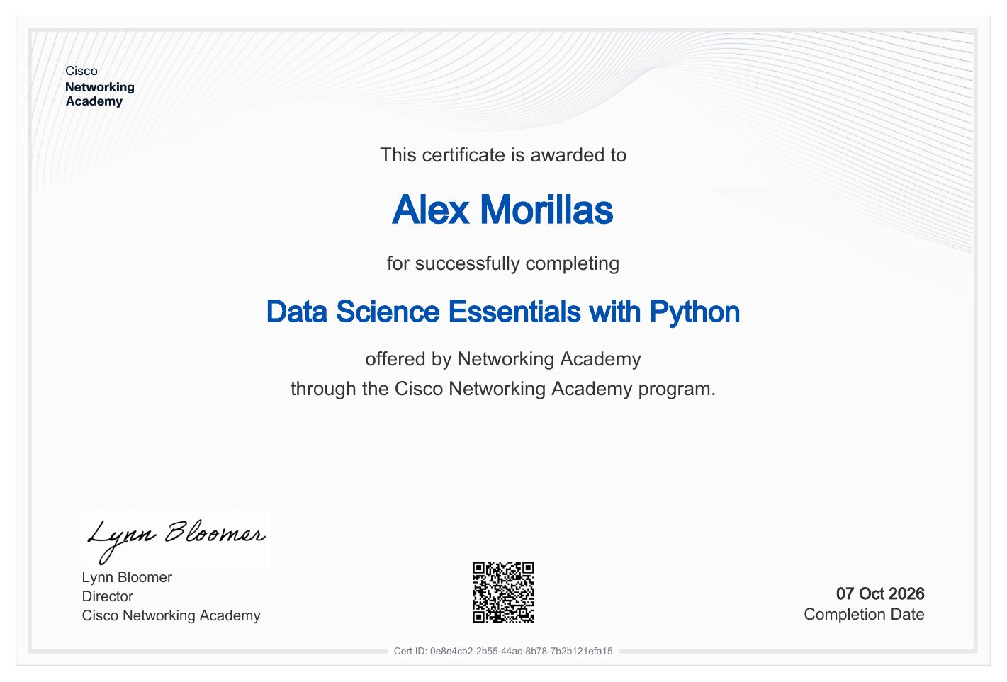 Certificado Data Science Essentials with Python