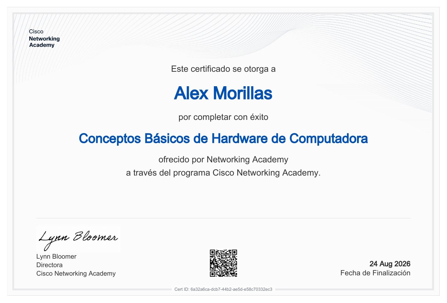Certificado Conceptos Básicos de Hardware de Computadora