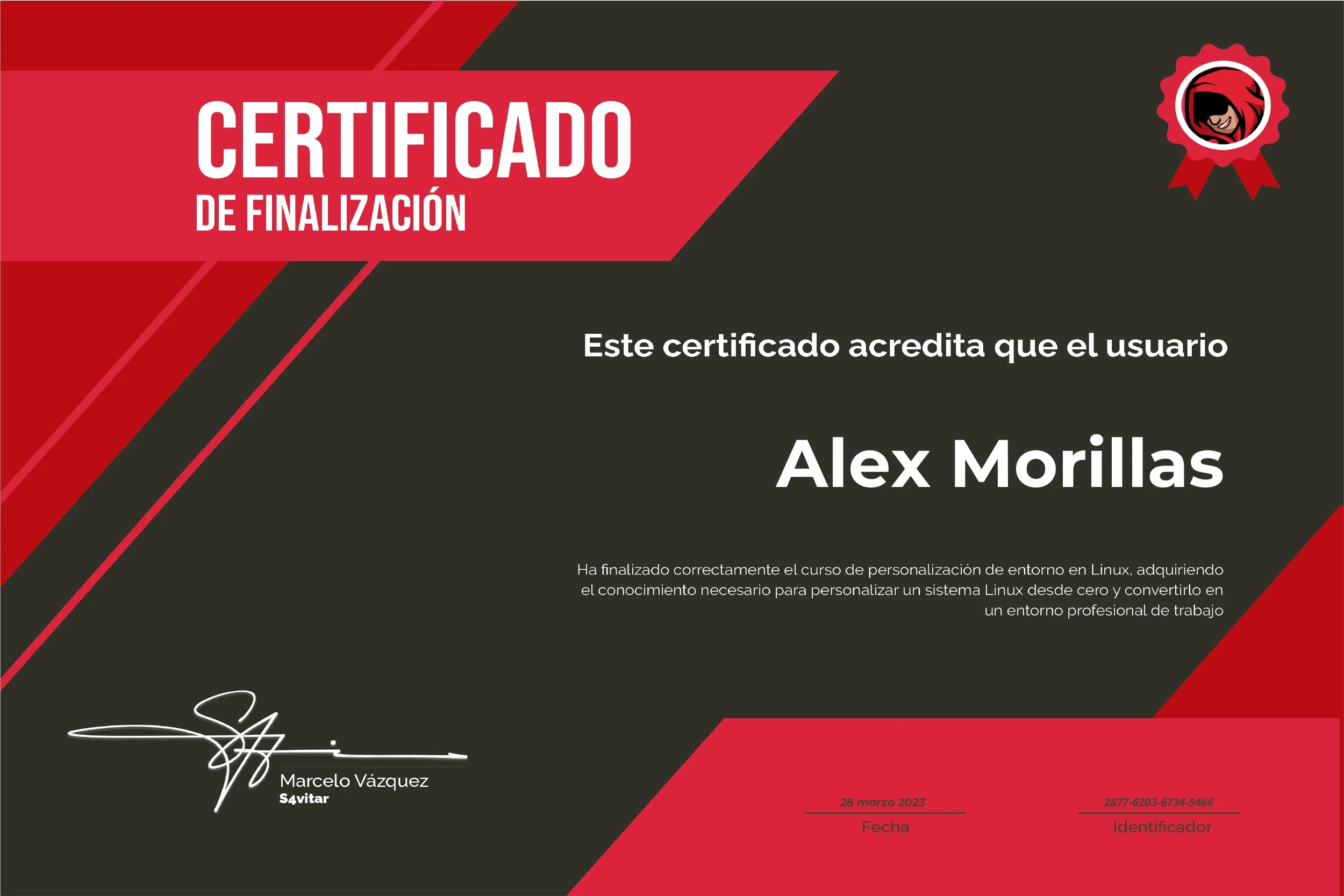Certificado Personalización Linux